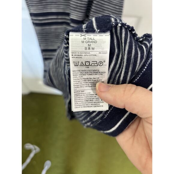 Gap Sleeveless Racerback Striped Dress Size Medium Tall Nautical Beachy - Picture 6 of 6